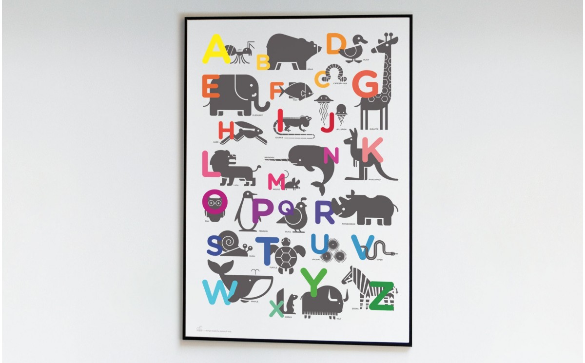 Alphabet affiche (21x29,7cm) - texte - affiche - impression - Wallified -  Enfants - | bol