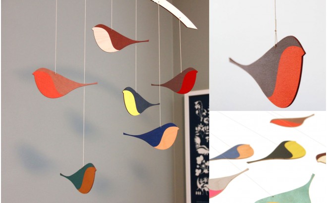 Mobile Oiseaux En Bois Decoration Chambre Bebe Et Enfant Cadeau Bebe Mobiles Bebes Deco Plafond