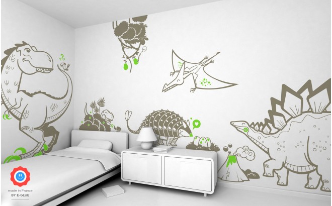 Kit de Stickers Dinosaures pour la Décoration Murale de la Chambre