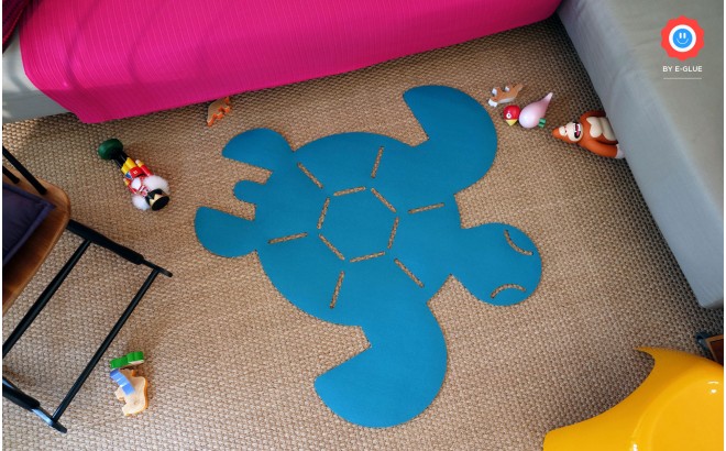 Alfombra de habitación infantil recubierta de goma para niños - Track