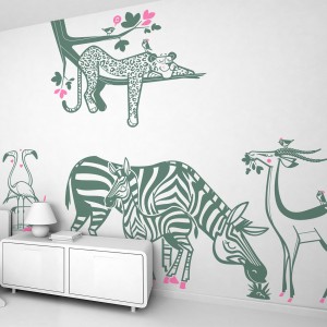 Stickers chambre bébé, stickers muraux enfants, autocollant animaux,  savane, forêt, panda, jungle tropicale -  France
