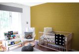 papier peint graphique moutarde et jaune pour chambre enfant moderne