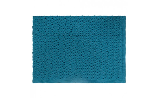petrol blue lace baby blanket by Rose in April