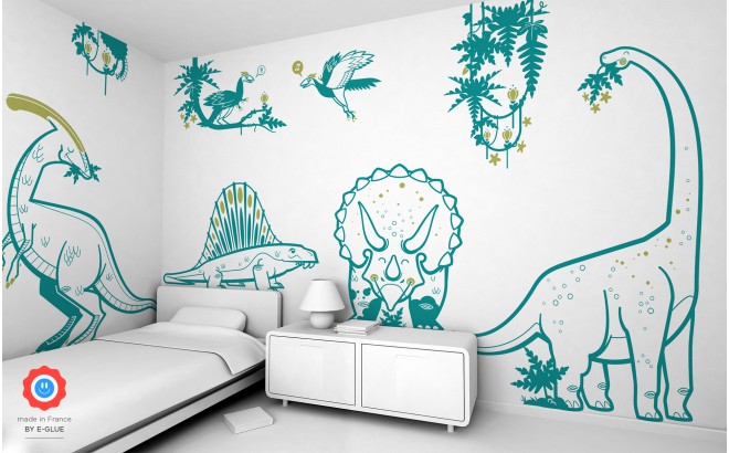 Stickers Enfant Dinosaures Pour Decoration Murale De Chambre Garcon
