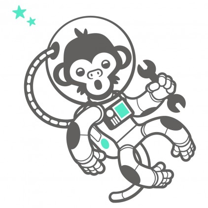 Sticker enfant singe géant