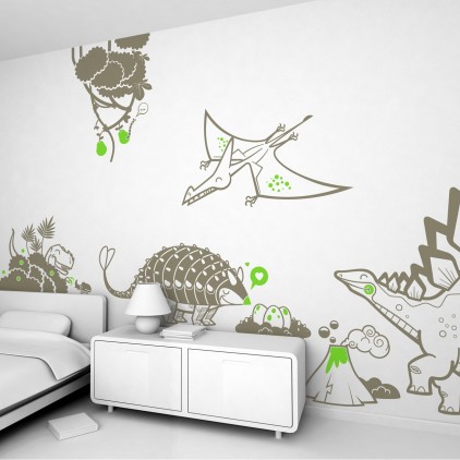 Kit de Stickers Dinosaures pour la Décoration Murale de la Chambre