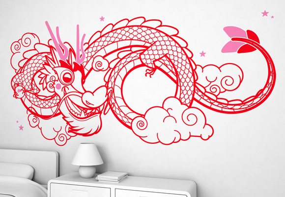 E-GLUE GIANT WALL DECAL // lucky dragon