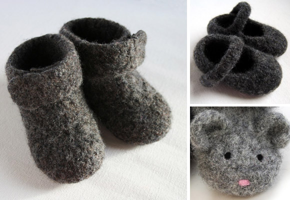 PRETTY LITTLE // fekted merino baby mary jane & ankle booties